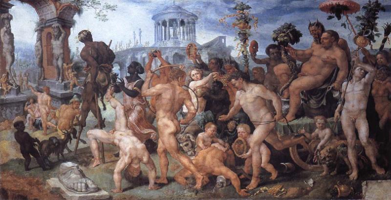Maerten van heemskerck Triumph of Bacchus Norge oil painting art
